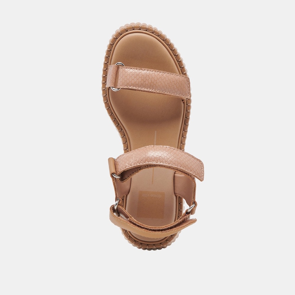 Dolce Vita Debra Sandals in Embossed Toffee Tan Platform Sandals, Size 7.5 - Picture 10 of 17